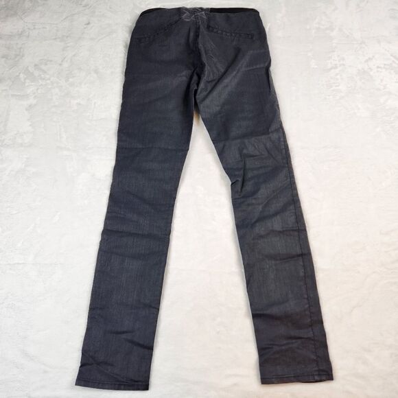 Helmut Lang Charcoal Grey Waxed Coated Denim Pull-on Legging Pants Sz 27 - Picture 5 of 12